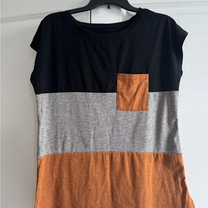 Color Block T-Shirt with Pocket